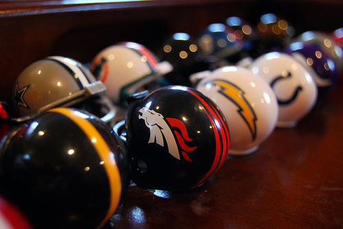 football helmets