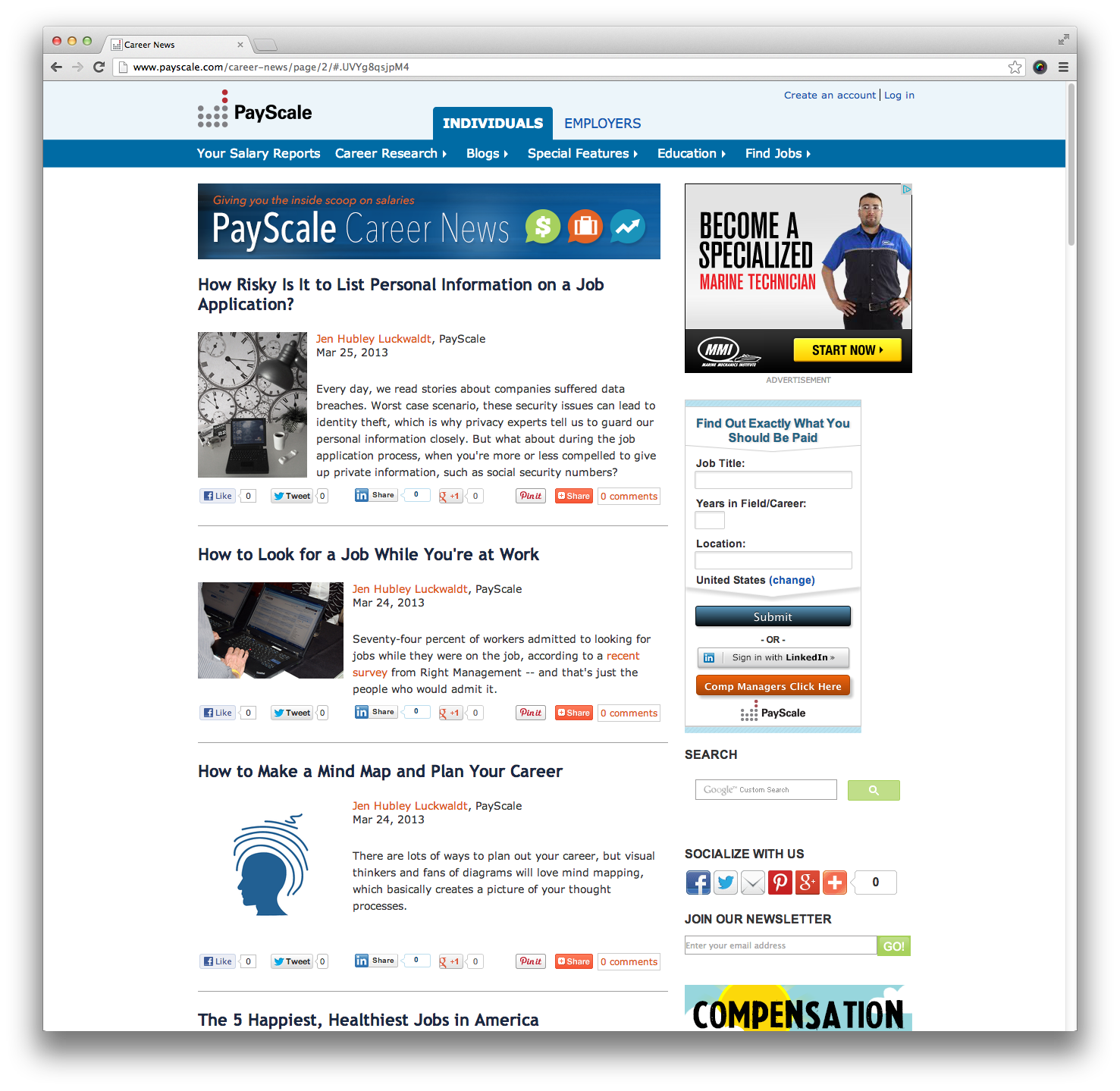 PayScale Career News PayScale Career News Screenshot