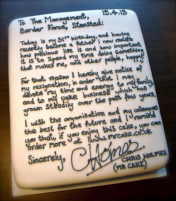 resignation cake resignation cake