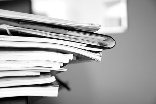 Stacks of paper